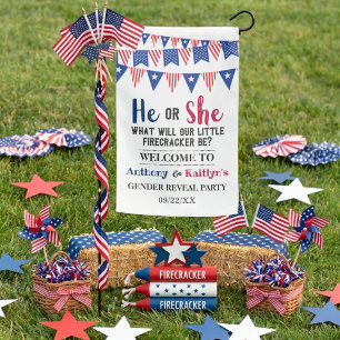 Bunting Flags 4th Of July Gender Reveal Party