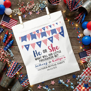 Bunting Flags 4th Of July Gender Reveal Party Favor Bag