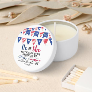 Bunting Flags 4th Of July Gender Reveal Party Mini Candle Favors