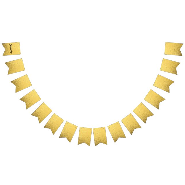 Bunting Gold Foil Shiny Party Banner Customize (All)