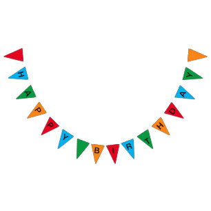 Bunting - Happy Birthday Circus Design Flags