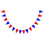 Bunting: Red &amp; Blue Triangles Bunting Flags