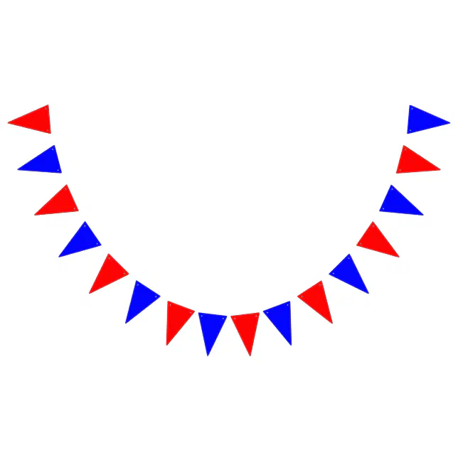 Bunting: Red & Blue Triangles Bunting Flags | Zazzle