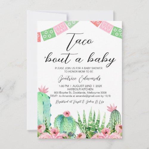 Bunting Taco Bout A Baby Baby Shower Invitation