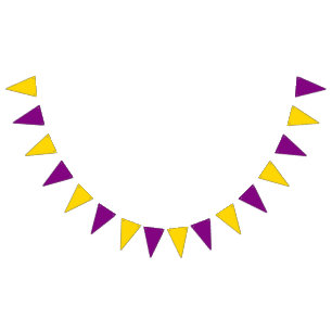 BUNTING: Triangular - Gold & Purple Bunting Flags