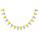 Bunting: Triangular - Gold &amp; Silver Triangles. Bunting Flags