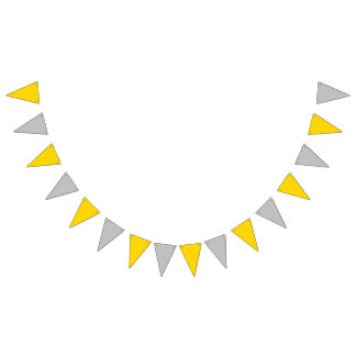 Bunting: Triangular - Gold & Silver Triangles. Bunting Flags