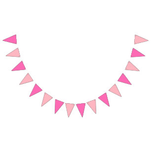 Bunting: Triangular: Hot Pink & Light Pink Bunting Flags