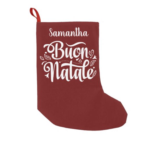 Buo Natale Red Christmas Italian Small Christmas Stocking