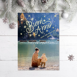 Buon Anno Italian New Year Photo Foil Holiday Card