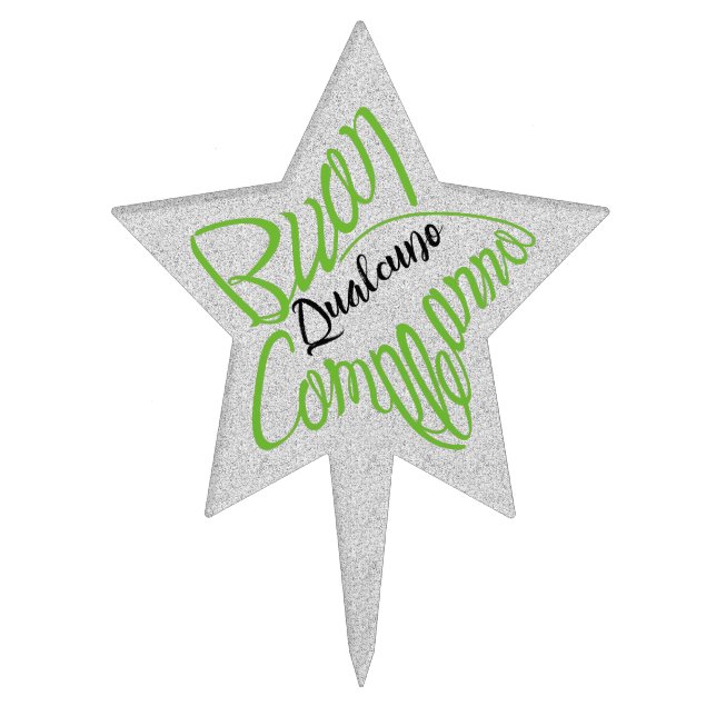 Buon compleanno a forma di stella cake topper (Front)