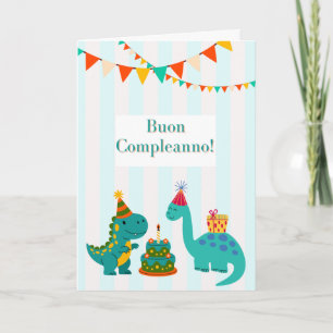 Buon Compleanno Cartolina Dinosauro Italian Card