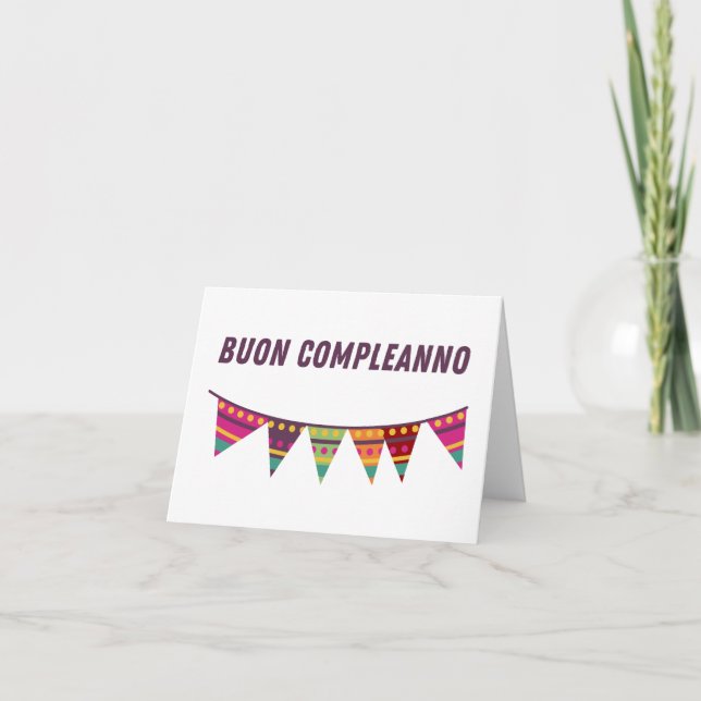 Buon compleanno, Italian happy birthday  Card (Front)
