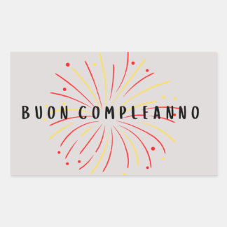 Buon compleanno, Italian happy birthday  Rectangular Sticker