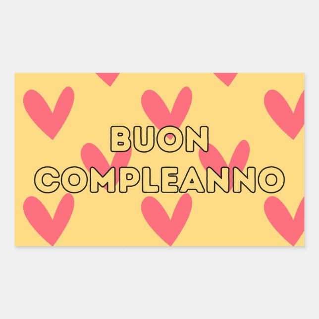 Buon compleanno, Italian happy birthday  Rectangular Sticker (Front)