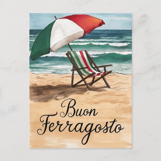 Buon Ferragosto italian Celebration Day  Holiday Postcard (Front)