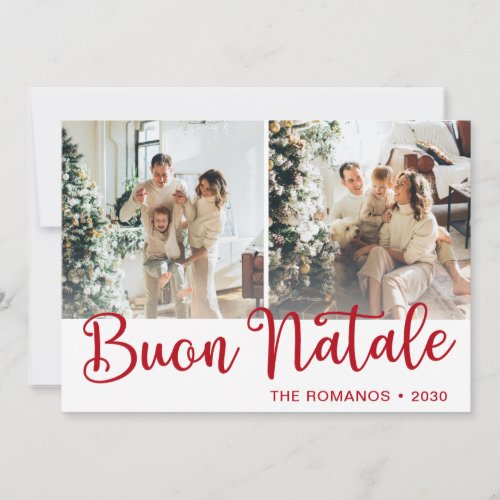 Buon Natale 2 Photo Collage Holiday Card