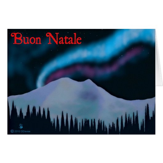 Buon Natale - Blue Aurora Cards (Front Horizontal)