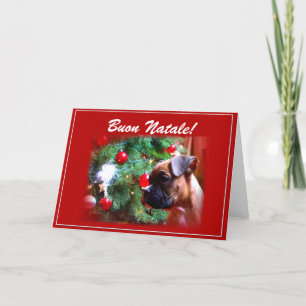 Buon Natale Boxer puppy greeting card