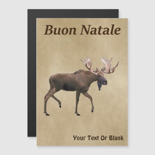 Buon Natale _ Bull Moose On Old Paper