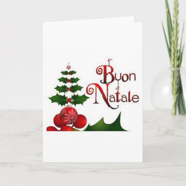 BUON NATALE / BUON ANNO ITALIAN SANTA HOLIDAY CARD (Front)