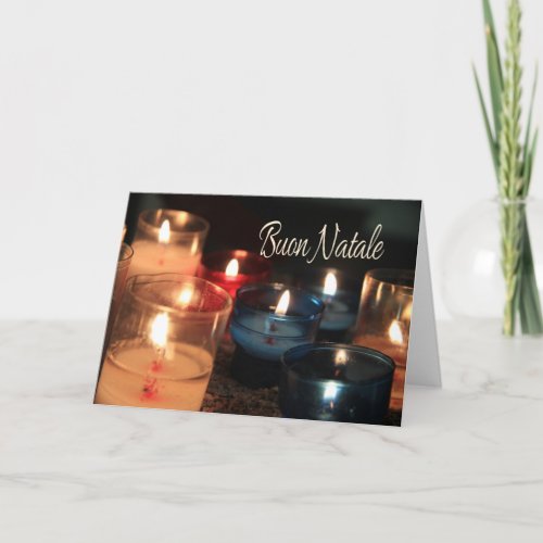 Buon Natale  Burning candles christmas Holiday Card