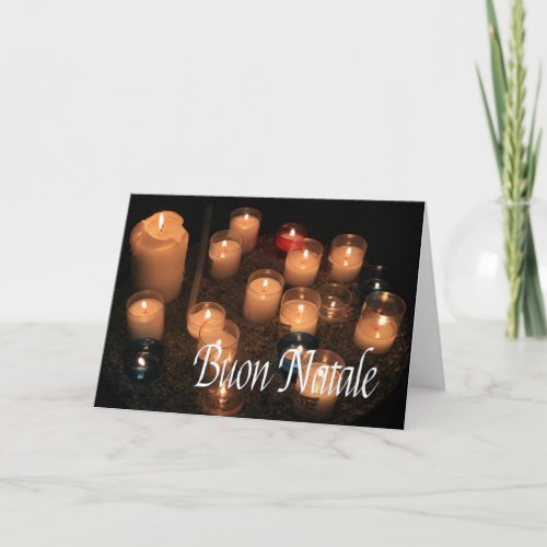 Buon Natale  Burning candles christmas Holiday Card