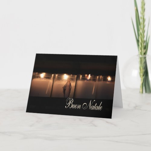 Buon Natale  Burning candles christmas Holiday Card