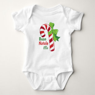 Buon Natale Candy Cane Babu Bodysuit