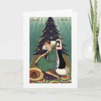 Buon Natale Christmas Card Art Deco Design by SharCanMakeit at Zazzle