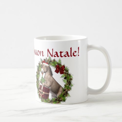 Buon Natale Christmas Donkey Santa Mug