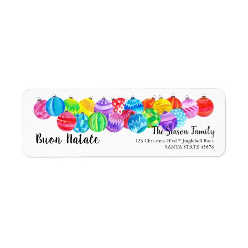 Buon Natale Christmas handpainted watercolor label