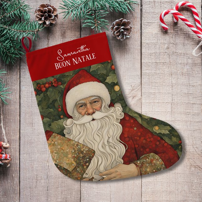 Buon Natale Christmas  Large Christmas Stocking (Creator Uploaded)