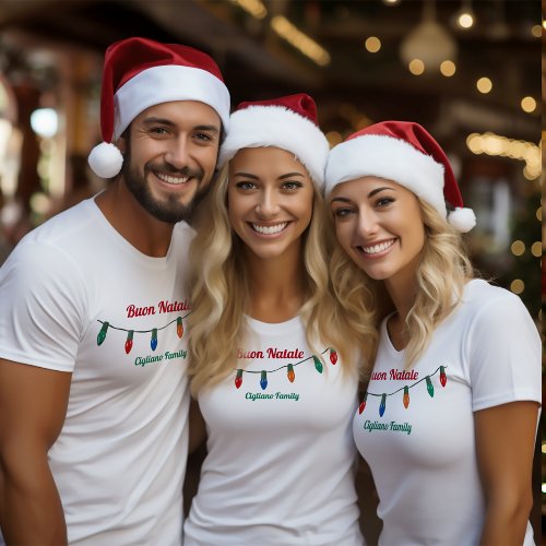 Buon Natale Christmas Lights Italian Christmas T_Shirt