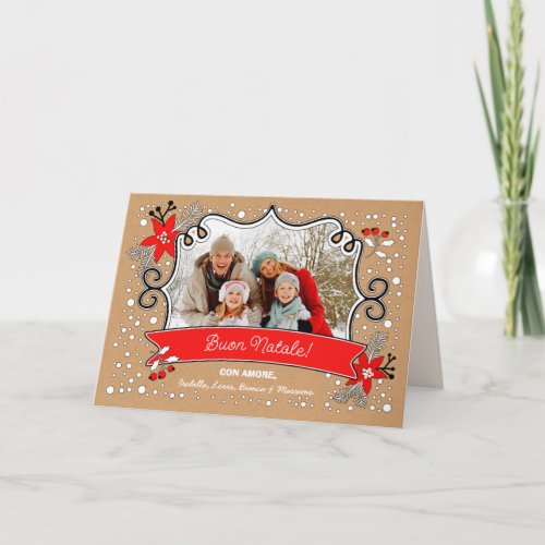 Buon Natale Christmas Photo Card in Italian