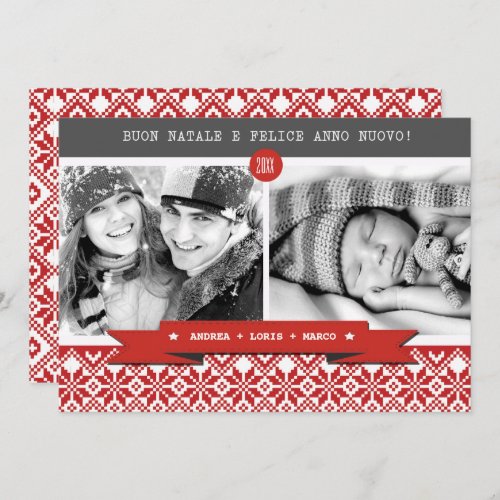 Buon Natale Christmas Photo Card in Italian