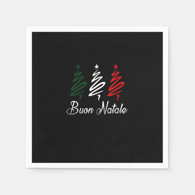 Buon Natale Christmas T Shirt Napkins (Front)