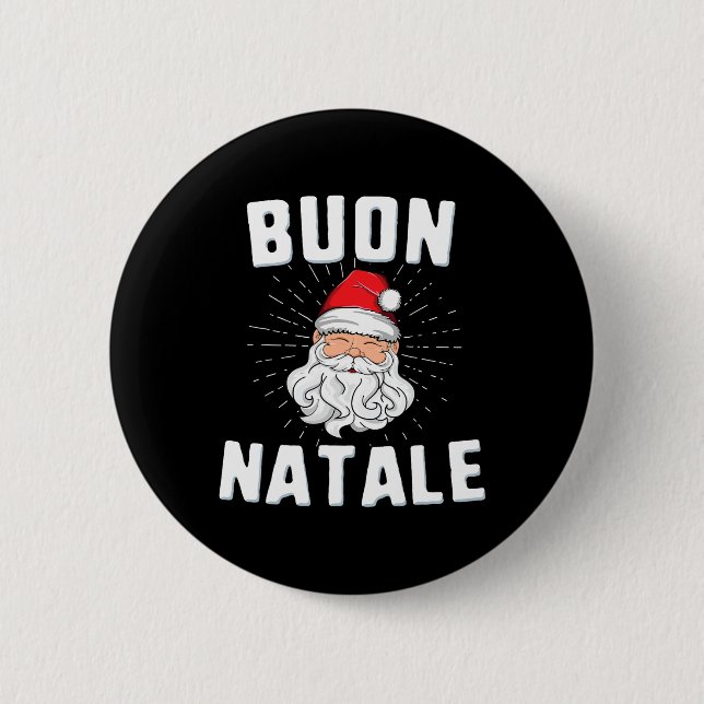 Buon natale christmasitaly italian santa babbo  button (Front)
