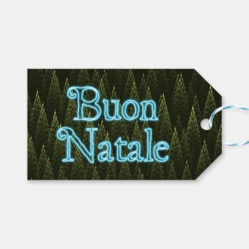 Buon Natale - Conifers Gift Tags by Bluestar48 at Zazzle