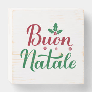 Buon Natale Custom Italian Christmas Wooden Box Sign