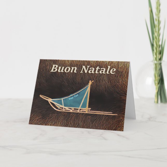 Buon Natale - Dog Sled Holiday Card (Front)