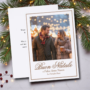 Buon Natale e Felice Anno Nuovo Script Christmas Letterpress Photo Cards