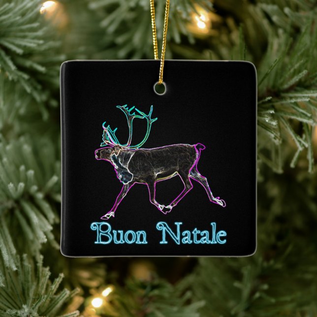 Buon Natale - Electric Caribou Ceramic Ornament (Tree)