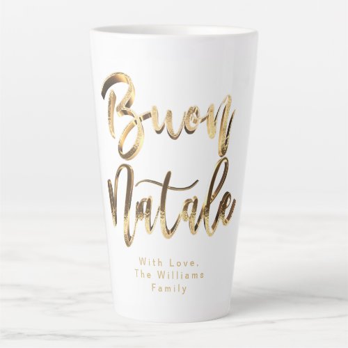 Buon Natale Faux Gold Script Italian Christmas Latte Mug