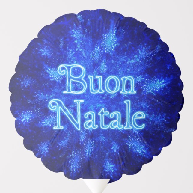 Buon Natale - Fractal Snowburst Balloon (Front)