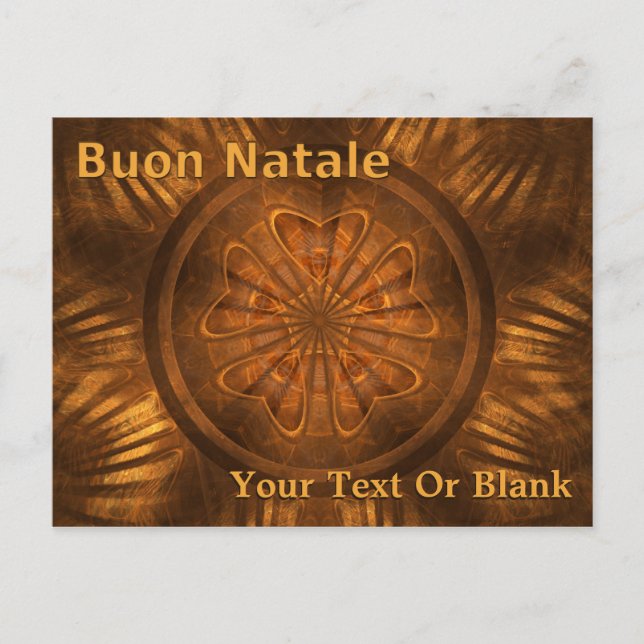 Buon Natale - Fractal Wood Carving Postcard (Front)