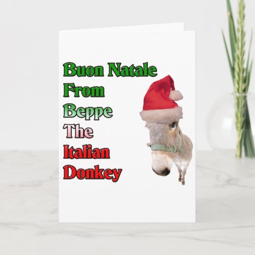 Buon Natale From Beppe The Italian Donkey Holiday Card