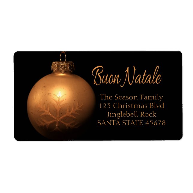 Buon Natale Golden ornament label (Front)