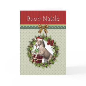 Buon Natale Italian Christmas Donkey Blank Card