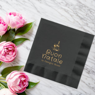 Buon Natale Italian Christmas Family Name Foil Napkins